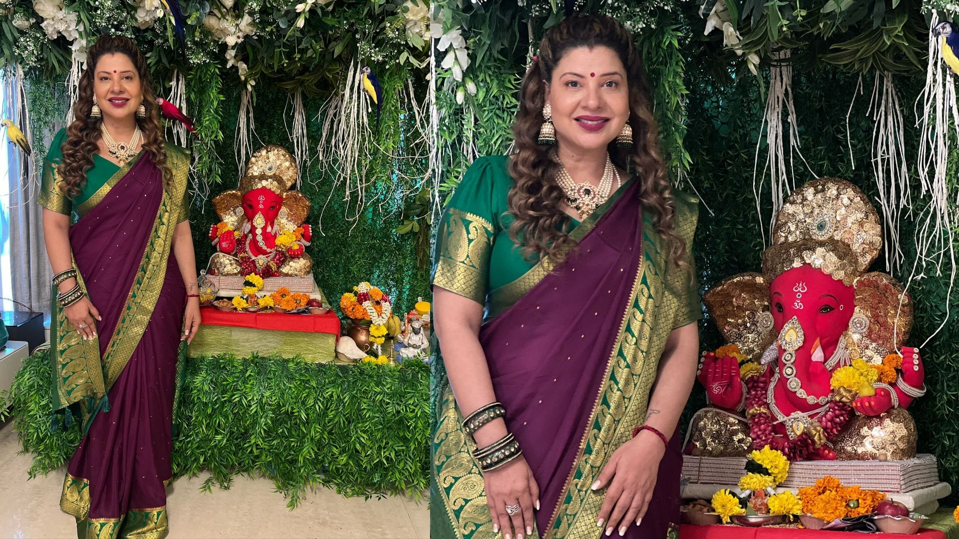Ganeshotsav 2024 tv actress ethnic look on ganpati puja sambhavna seth to Tejasswi Prakash