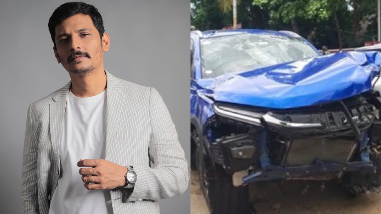 Actor Jiiva met with an car accident in Kallakurichi was travelling with his wife supriya in a luxury car