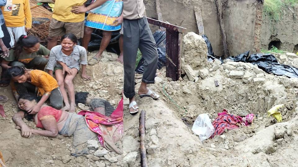 kutcha house collapsed due to rain in Mainpuri two people died including woman after being buried under rubble