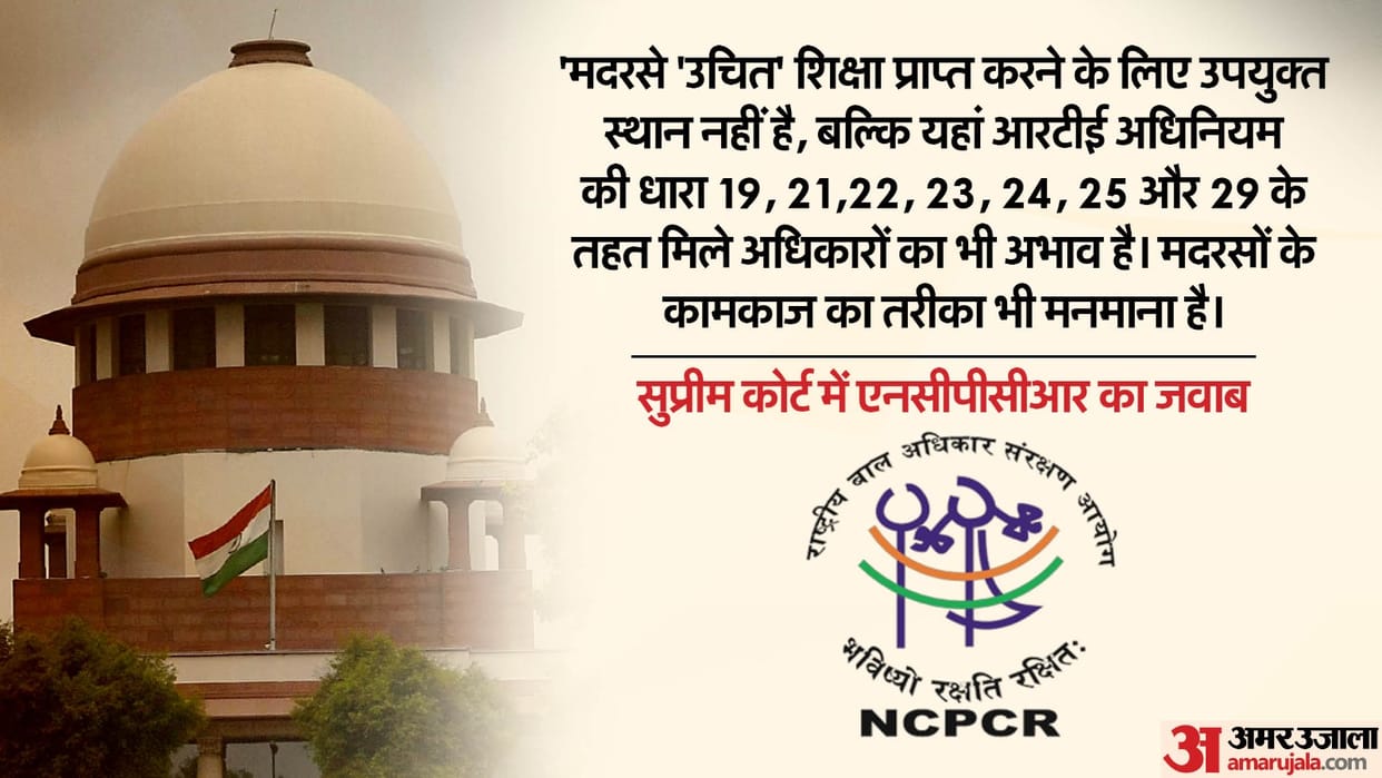ncpcr in supreme court says Madrassas unsuitable place for children to receive proper education