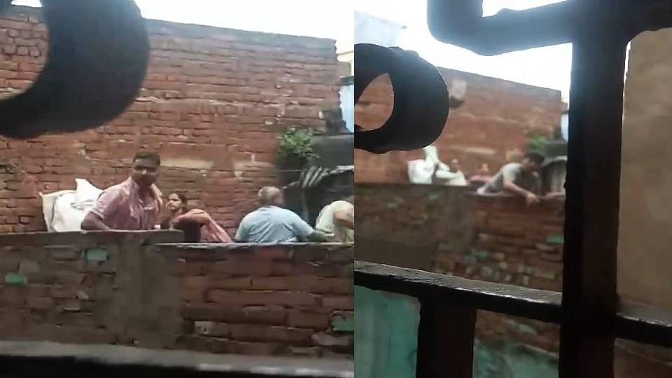 stone pelting in land dispute near Mantola police station in Agra people saved their lives by hiding in homes