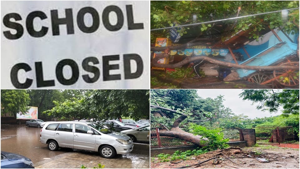 Heavy rains Roads closed due to waterlogging, dilapidated houses collapsed up Schools up to 12th closed