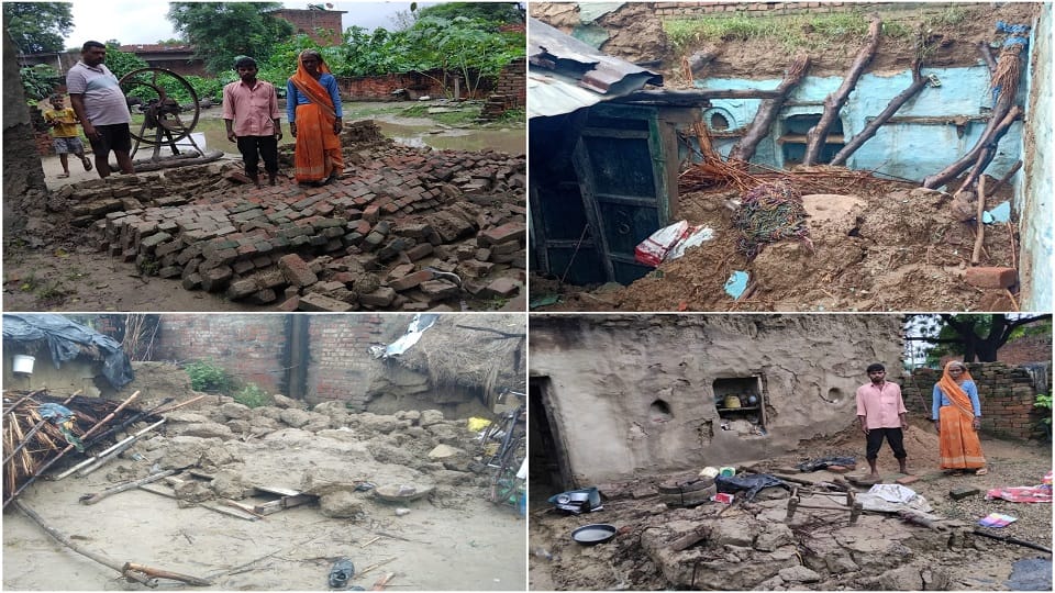 Rain caused havoc in Etah: Houses collapsed in rural areas one youth died many people were injured