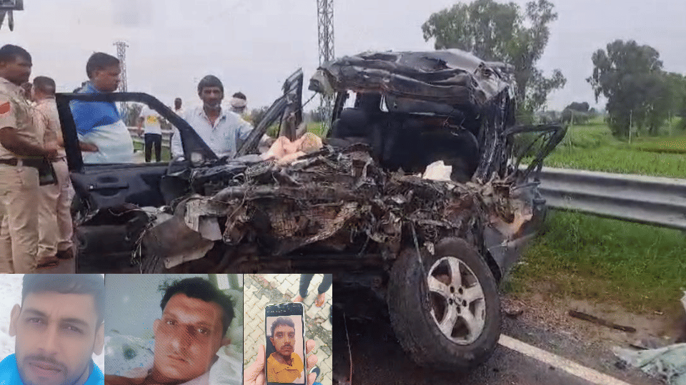 Scorpio rammed into back of a truck in Kaithal three friends including army soldier died on the spot