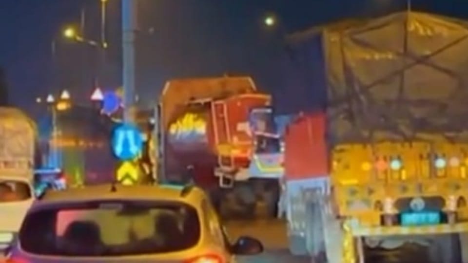Chemical tanker overturned after being hit by truck in Kharar