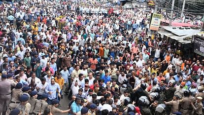 Controversy Over Mandi Masjid Water Cannon Heavy Police Force Hanuman Chalisa On Road