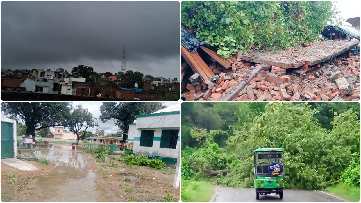 up schools closed due to heavy rain two people died in Lakhimpur Kheri