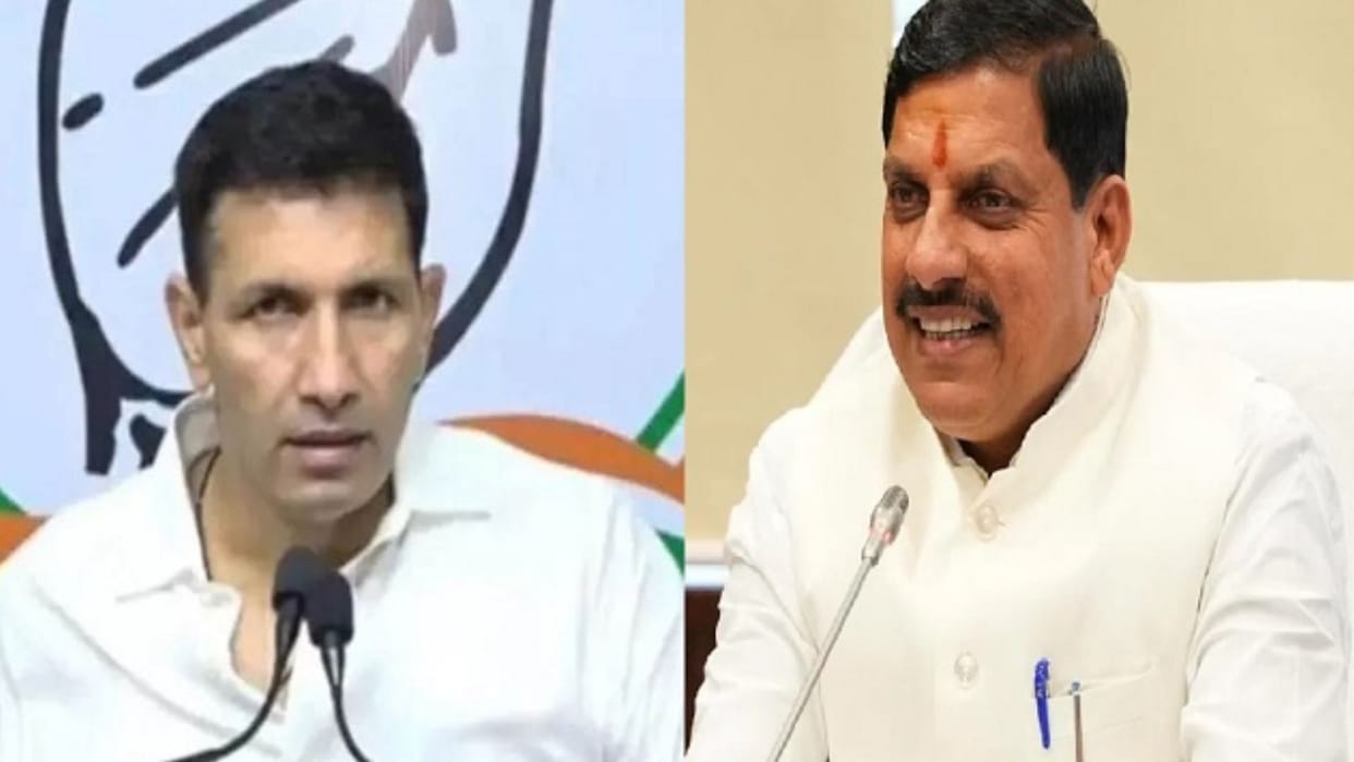 CM Mohan Yadav surrounded Congress state president Jitu Patwari