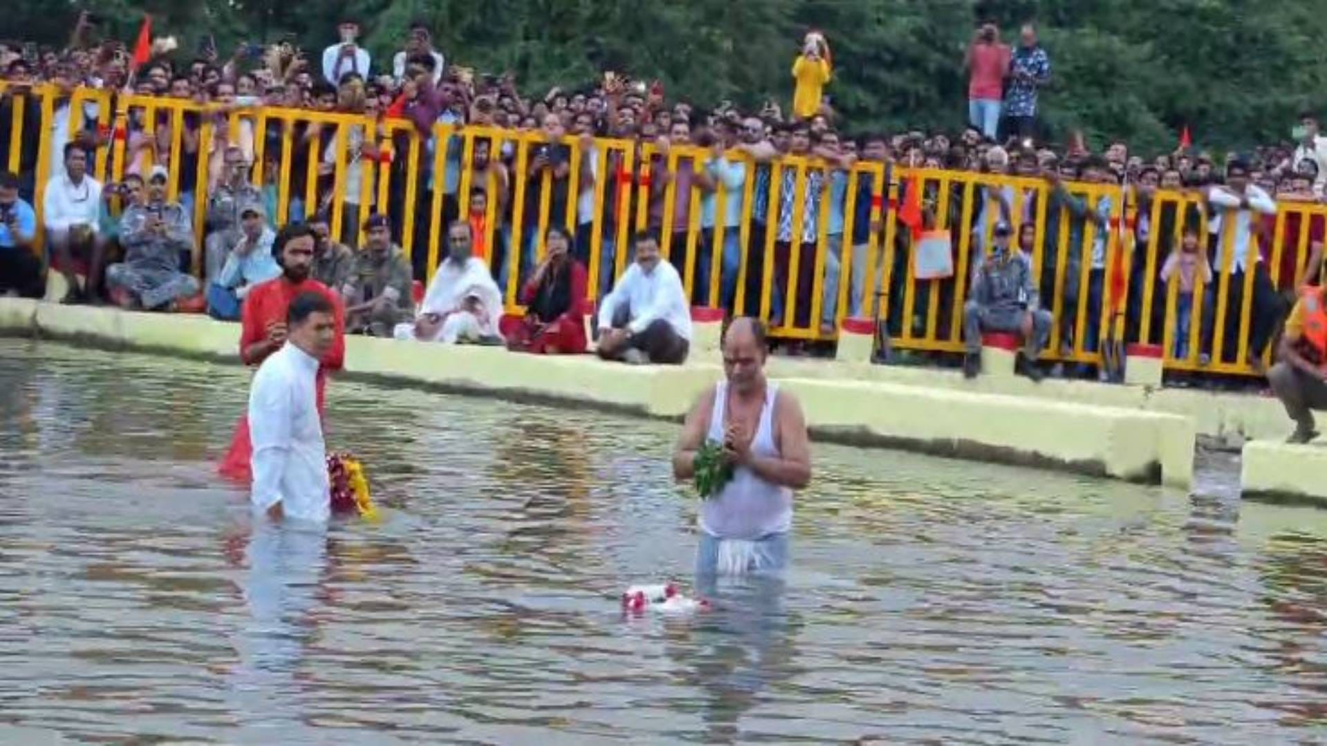 Dewas Narasimha 7.5 kg stone idol floated in river three times believed that there happiness and prosperity