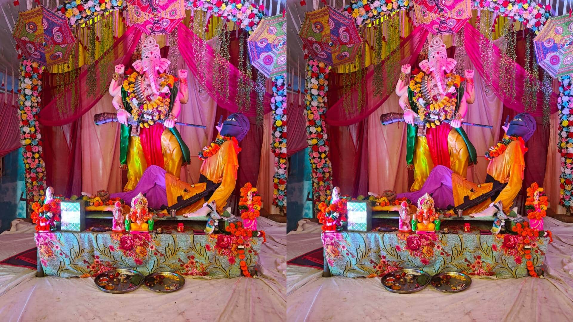 Gwalior Ganesh ji with gun in Chambal king of Gauspura is pointing gun at temple of dacoit Photos