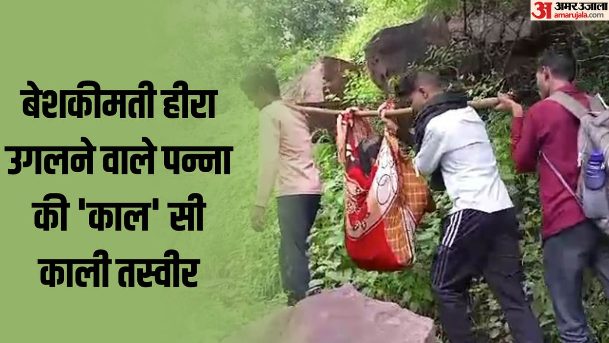 Panna sick woman was taken to hospital in wooden doli palanquin made of a sheet and wooden plank