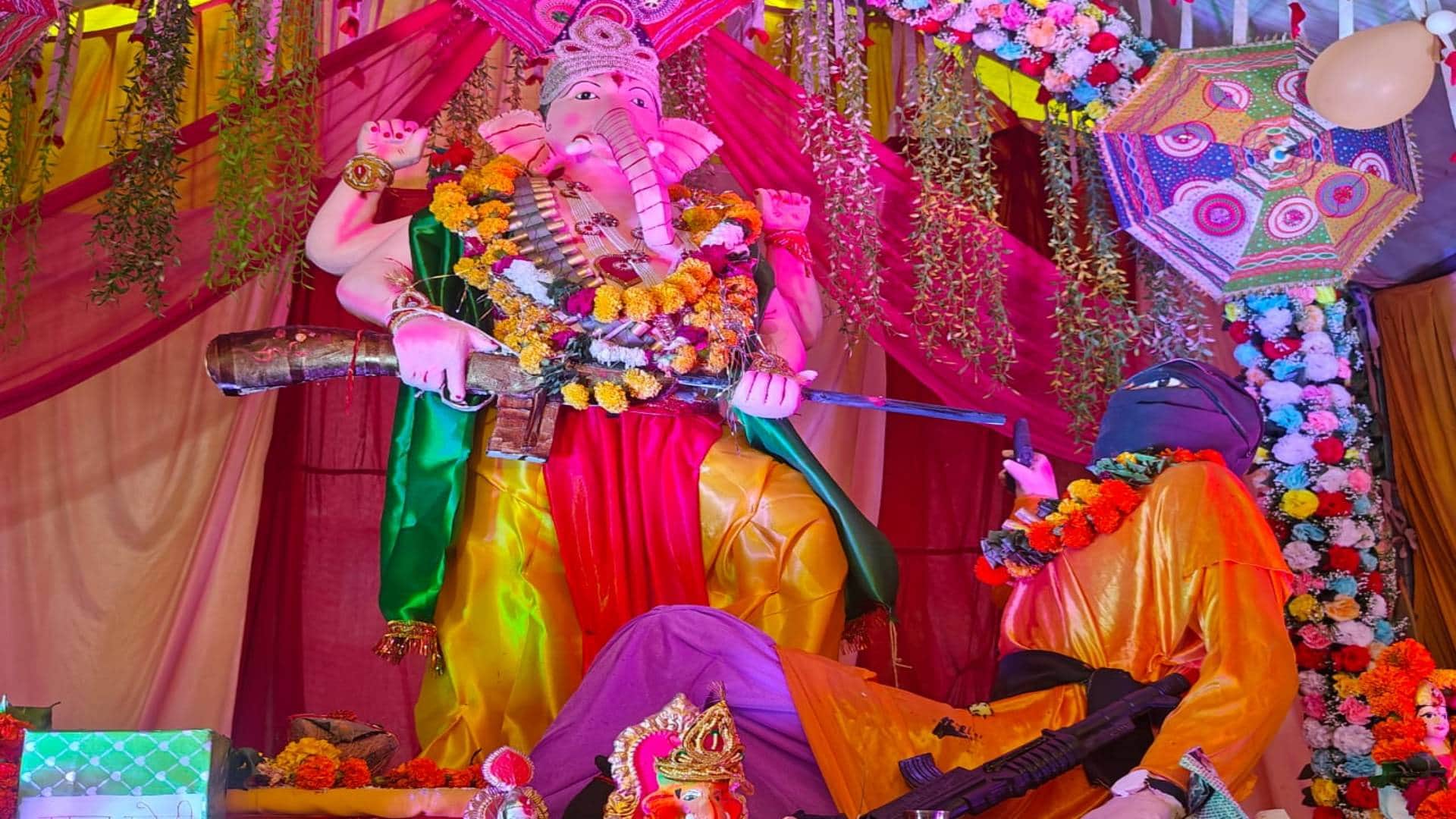 Gwalior Ganesh ji with gun in Chambal king of Gauspura is pointing gun at temple of dacoit Photos