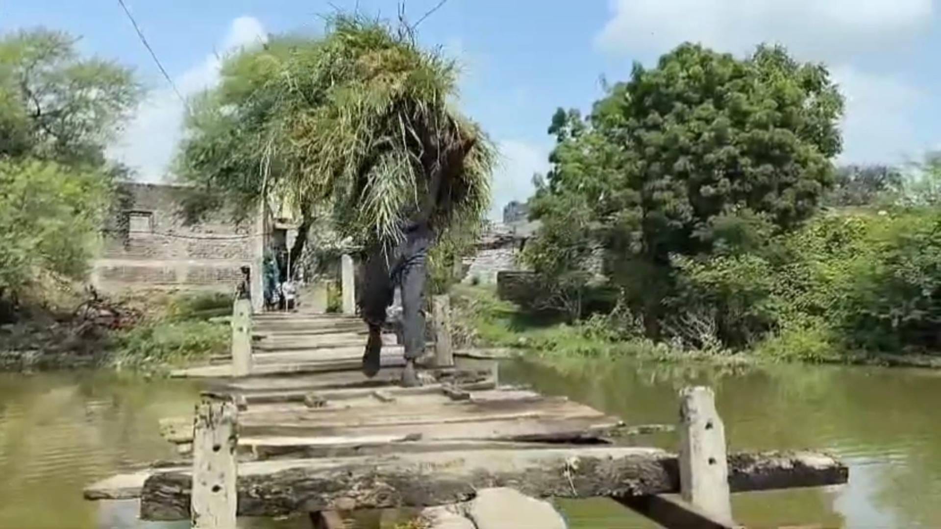 Mandsaur dead have to cross river for last rites government did not listen wooden bridge was built over drain