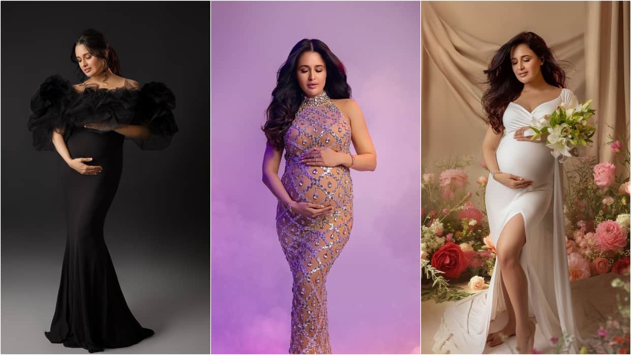 Yuvika Chaudhary shared latest maternity photoshoot videos looks stunning in her outfits