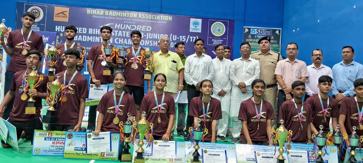 State Badminton Championship: Katihar and Samastipur dominate in Under 15 and Munger in Under 17 doubles.