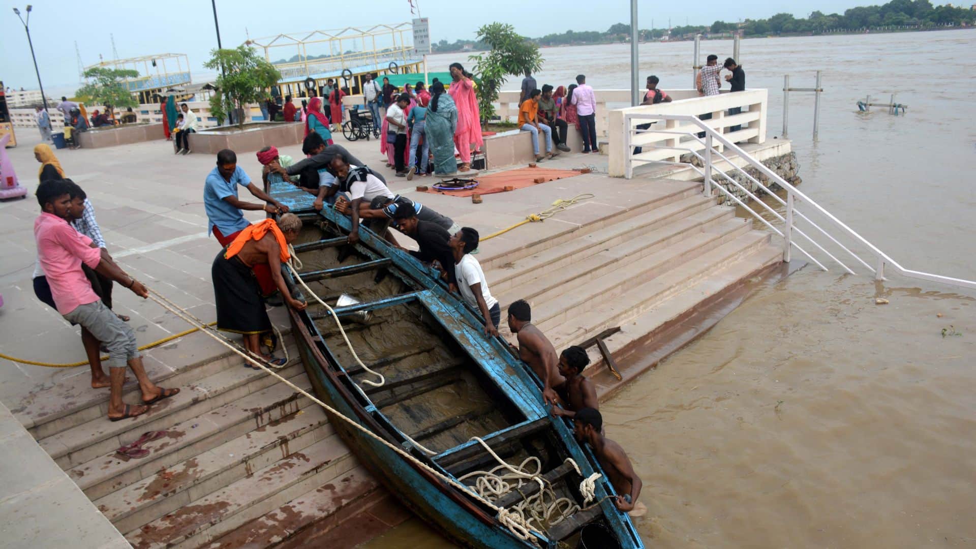 Flood In Varanasi Ghats submerged due to rising water level of Ganga