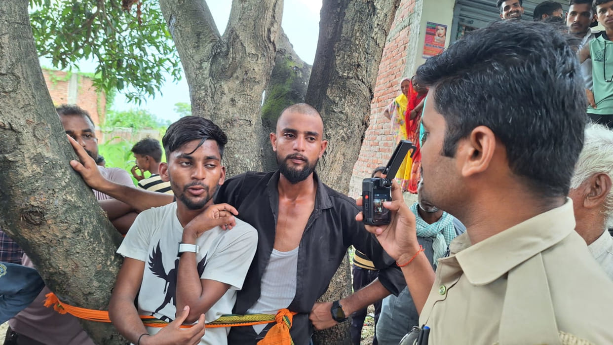 The molesters were tied to a tree and beaten in Kushinagar