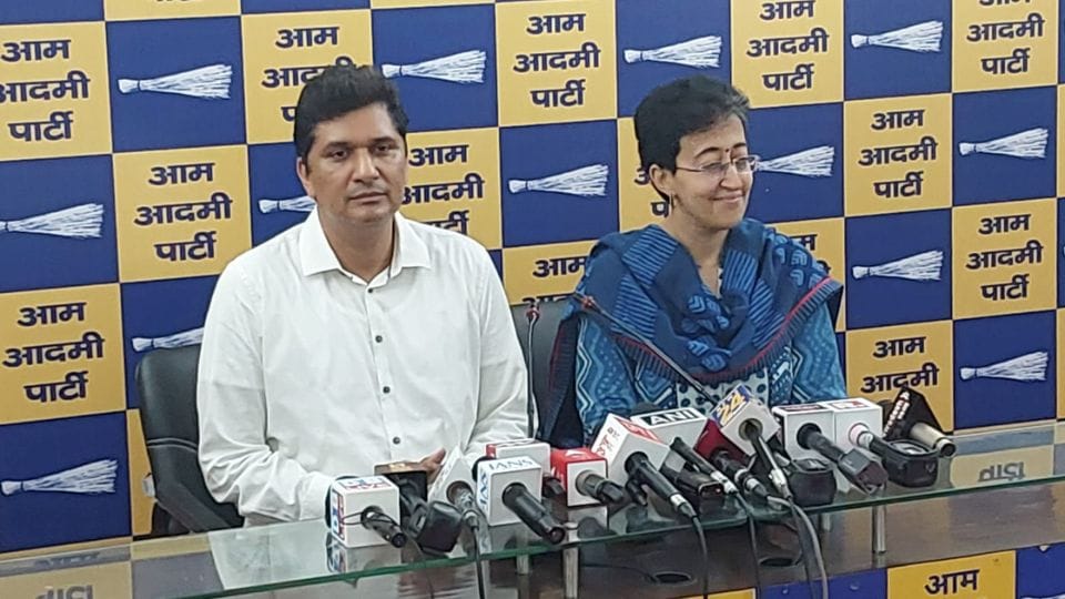 Minister Saurabh Bhardwaj and Atishi held press conference at Aam Aadmi Party office