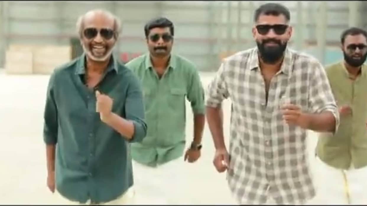 rajinikanth dance on Vettaiyan film song Manasilaayo on Lokesh Kanagaraj movie set Coolie on onam video viral