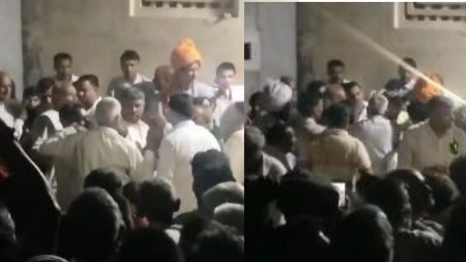 Congress worker clashed with each other at Vinesh Phogat program in village Buana at Julana