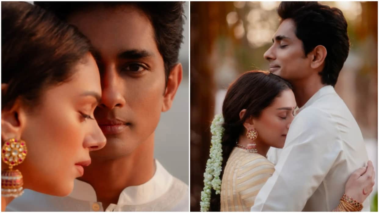 Aditi Rao Hydari and Siddharth tied the knot at a temple shared beautiful photos from their traditional