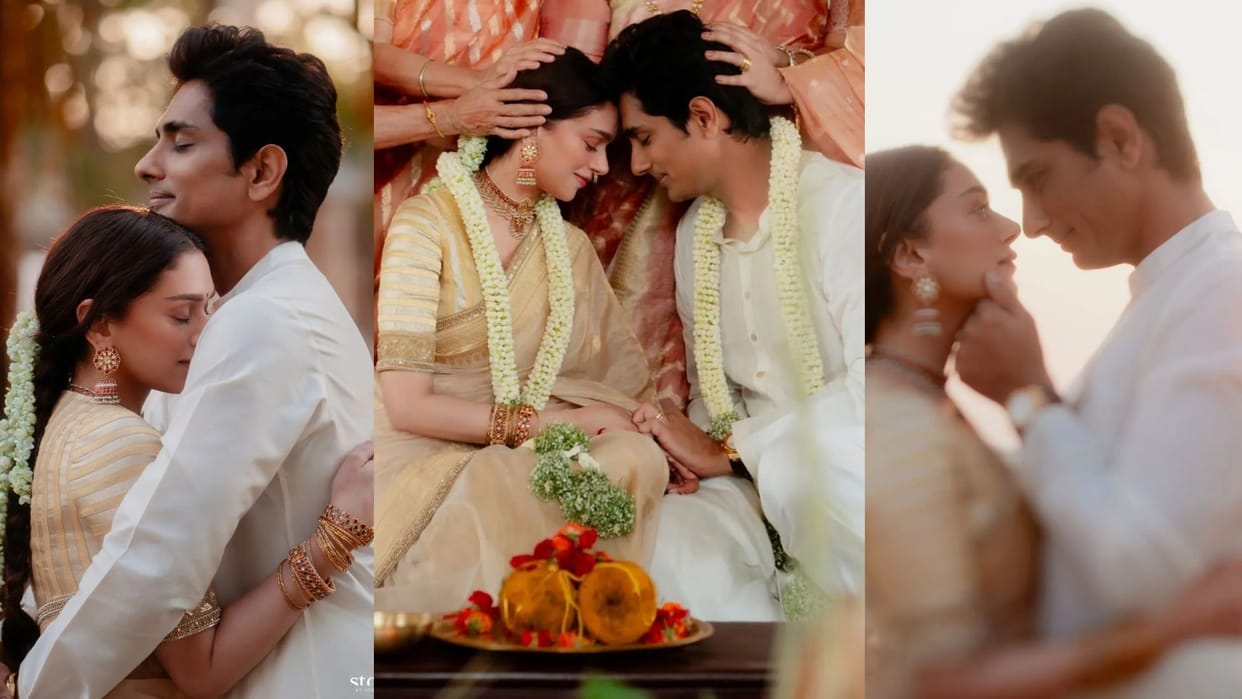 Bollywood actress Aditi Rao Hydari get married with Siddharth in traditional South Indian ceremony