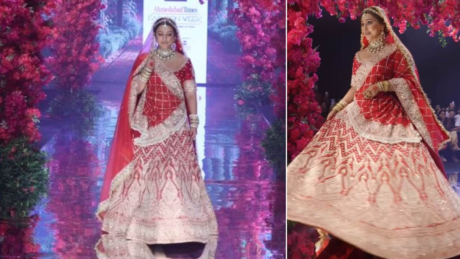 Hina Khan Bridal Look goes viral on social media She Walks The Ramp Amid Breast Cancer Treatment Fans Reaction