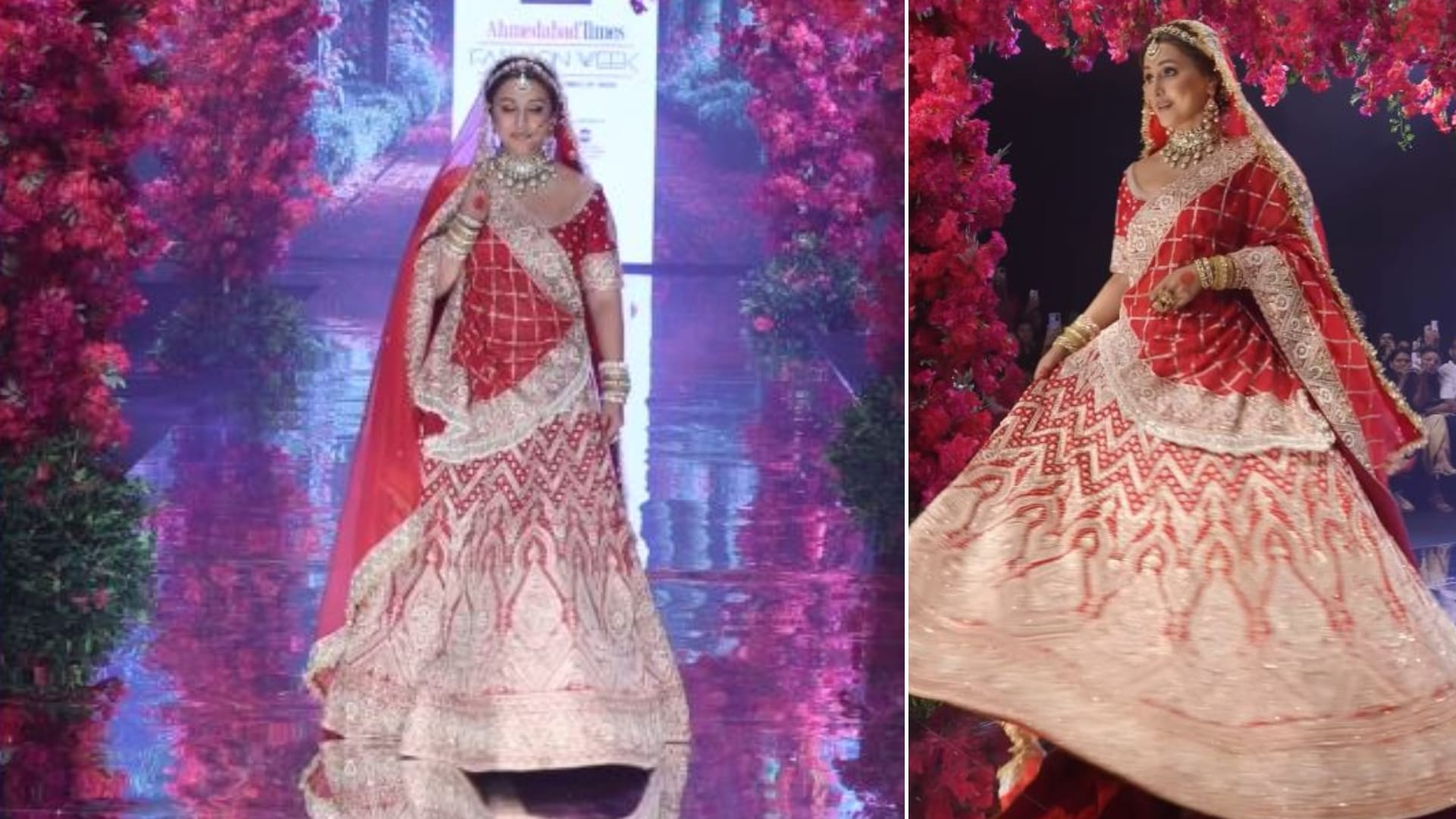 Hina Khan Bridal Look goes viral on social media She Walks The Ramp Amid Breast Cancer Treatment Fans Reaction