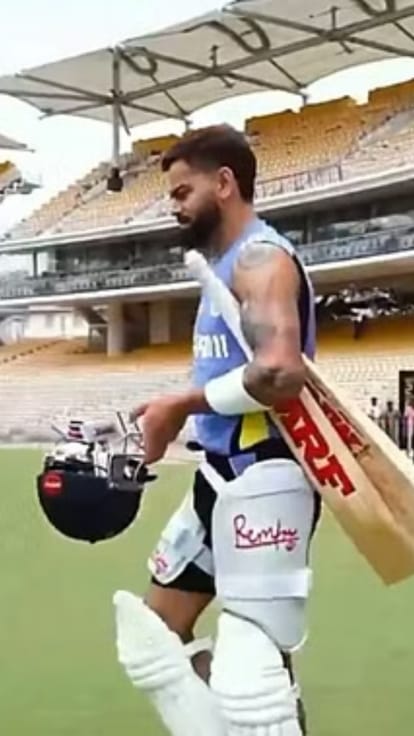 Virat Kohli, kohli breaks wall, MS Dhoni, giant six, watch video, Kohli Chepauk Wall, Kohli Chennai