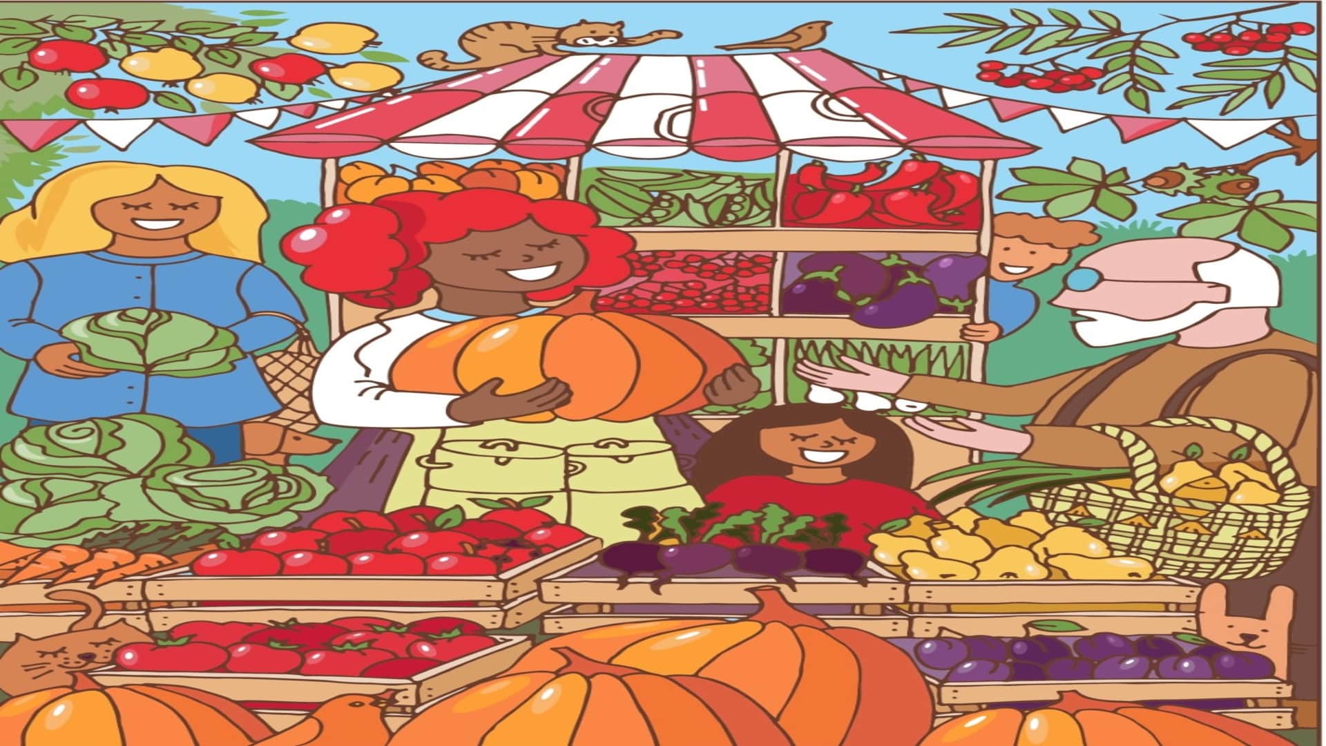 Optical Illusion Find the Hidden Cat in This vegetable shop in 12 seconds