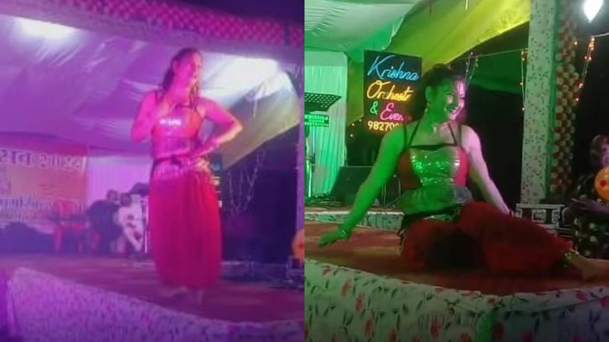 Ujjain Obscenity crossed all limits in Ganesh Pandal bar girl danced Enjoy beauty with your eyes was heard