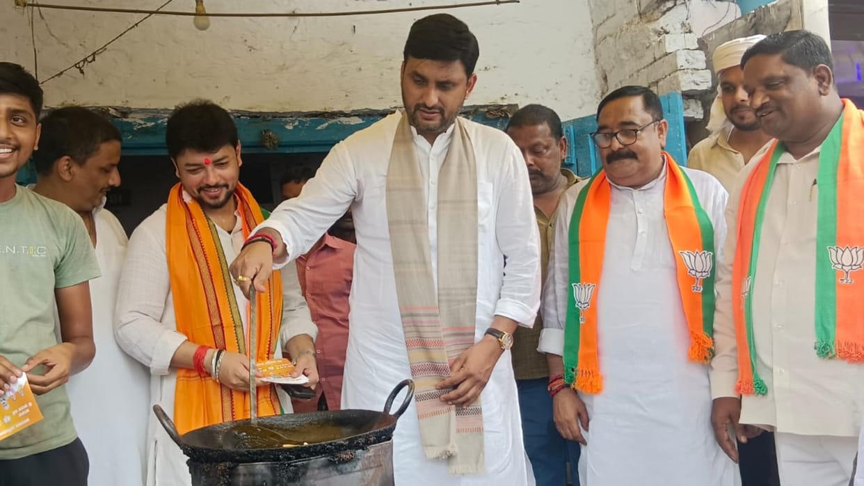 BJP leader Neeraj Singh in Balrampur.