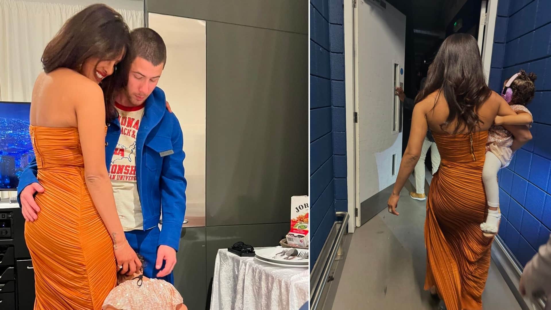 Priyanka Chopra Give Kiss To Nick Jonas During Concert Plays With Malti Marie Viral Video on Social media