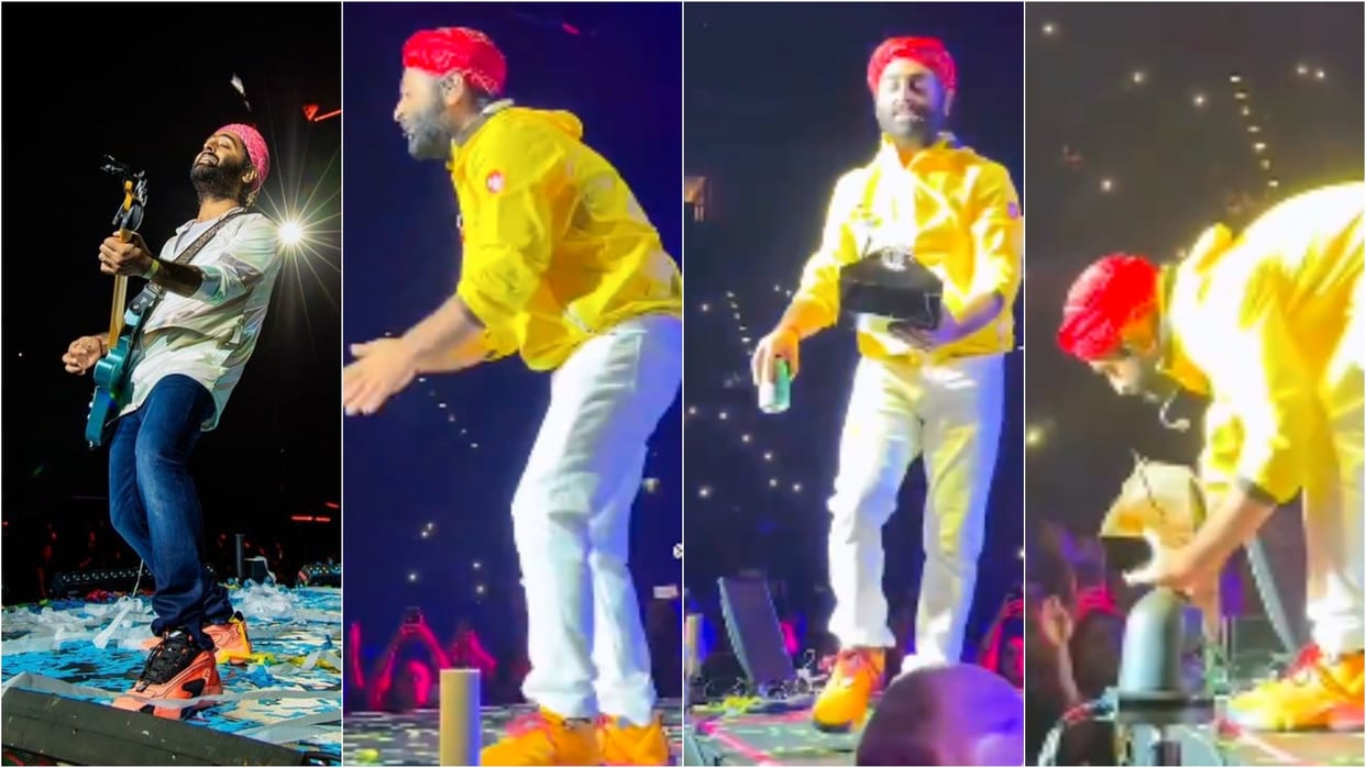 Arijit Singh said stage is my temple and pick food from stage during london concert video viral on internet