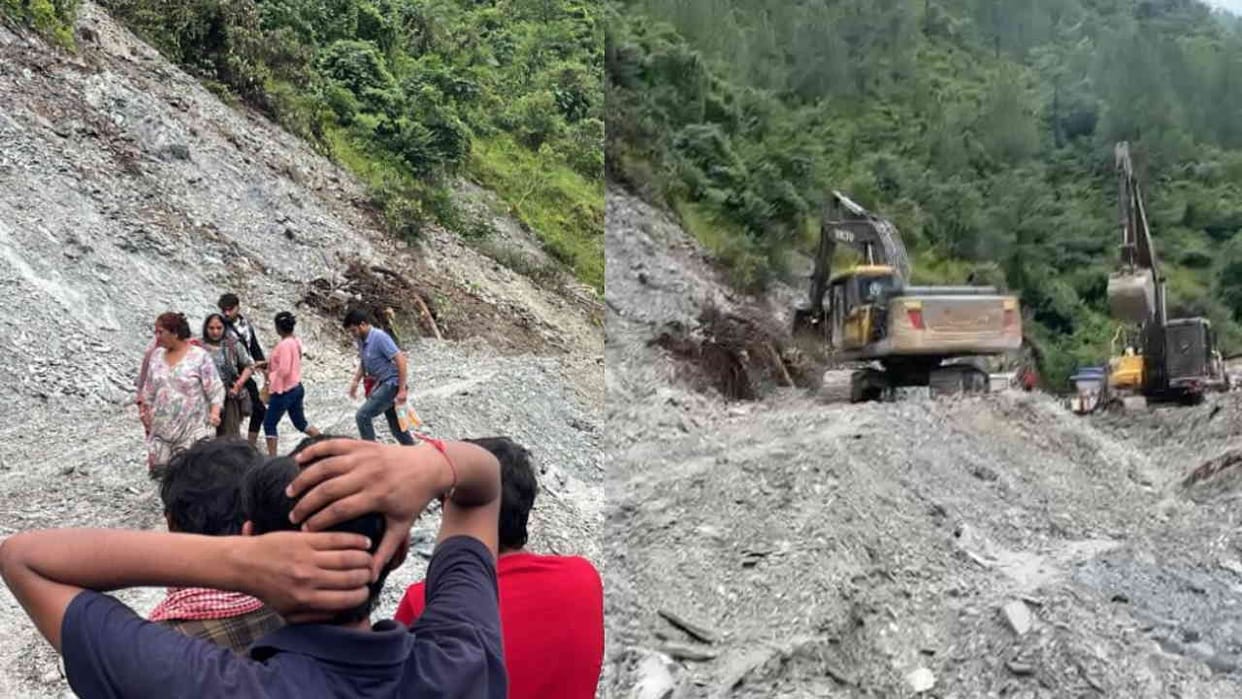 Badrinath highway closed in Chatwapipal since Tuesday night traffic diverted Uttarakhand Weather Yamunotri