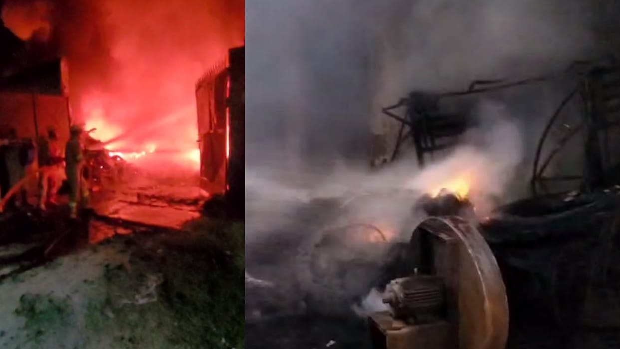 Barabanki: 50 Lakh rupees loss because of fire in Rabar Oil factory.