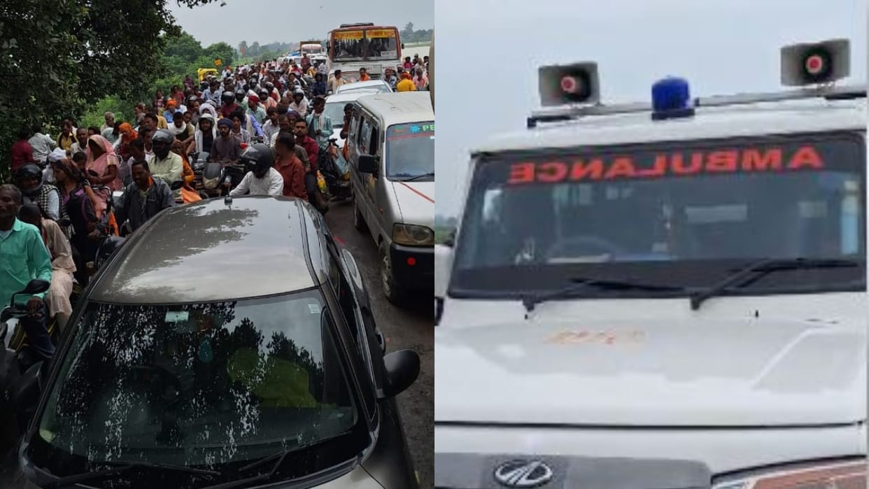 traffic jam on Farrukhabad highway in Shahjahanpur