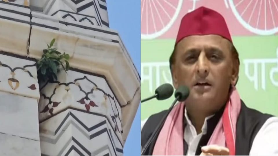 Taj Mahal Maintenance Controversy Akhilesh shared video on X asked question
