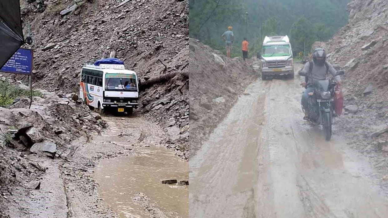 Badrinath Dham Parthadip landslide area has become a problem travelers are facing problems Uttarakhand News