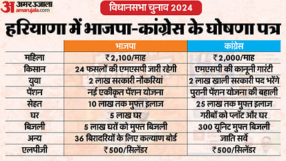 Haryana Assembly Election Congress BJP Manifesto Comparative News in Hindi