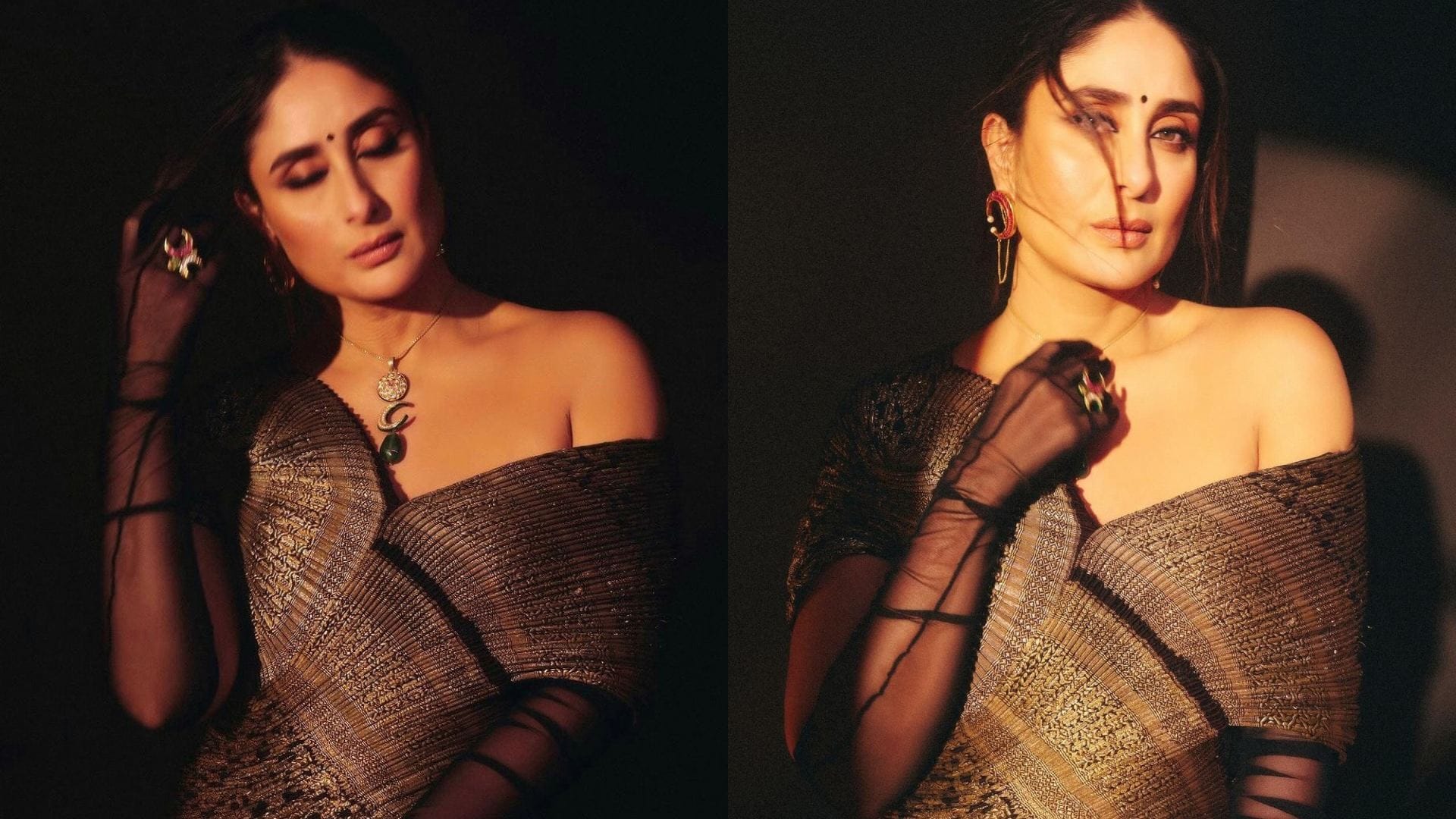 Kareena Kapoor khan wore vintage Banarasi saree in modern way