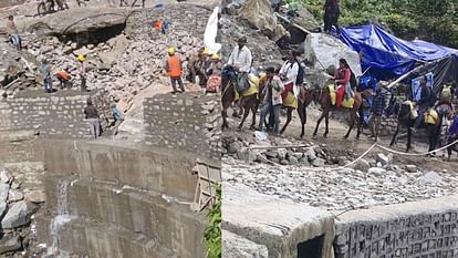 Gaurikund-Kedarnath walking path 400 workers are engaged in repairing Route Rudraprayag Uttarakhand News