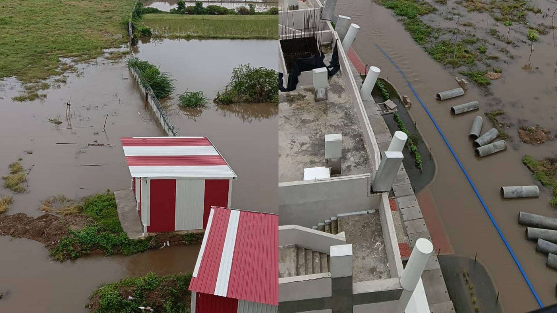 Gwalior Water filled in Madhavrao Scindia Stadium before International T20 to be held on October 6 Photos