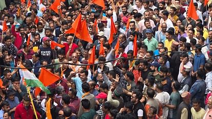 Protest by Karni Sena in Nerwa in Sanjauli Masjid dispute strong police arrangements