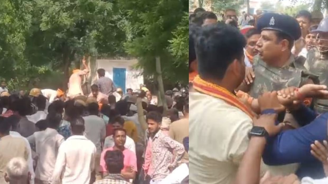 dispute over religious place in Sahora village Shahjahanpur