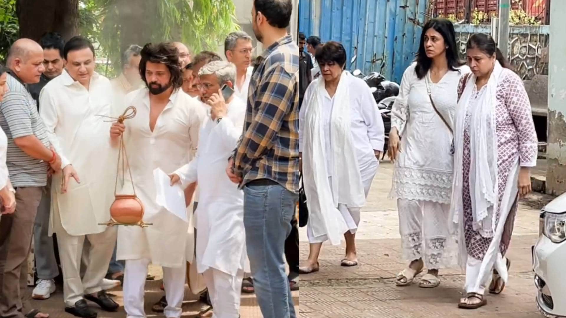 Himesh Reshammiya father Vipin Reshammiya Funeral attended farah khan sajid khan Iulia Vantur many celebs
