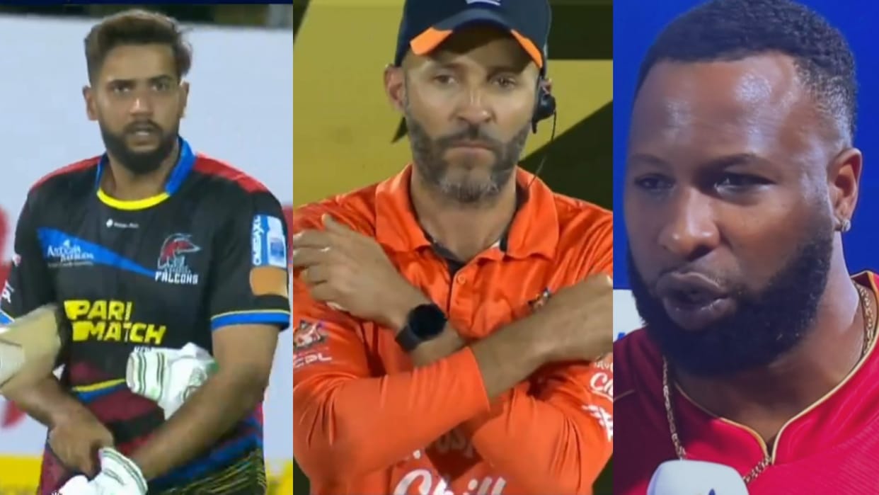 CPL: Imad Wasim and Kieron Pollard created a ruckus in the CPL match, dispute over DRS, video