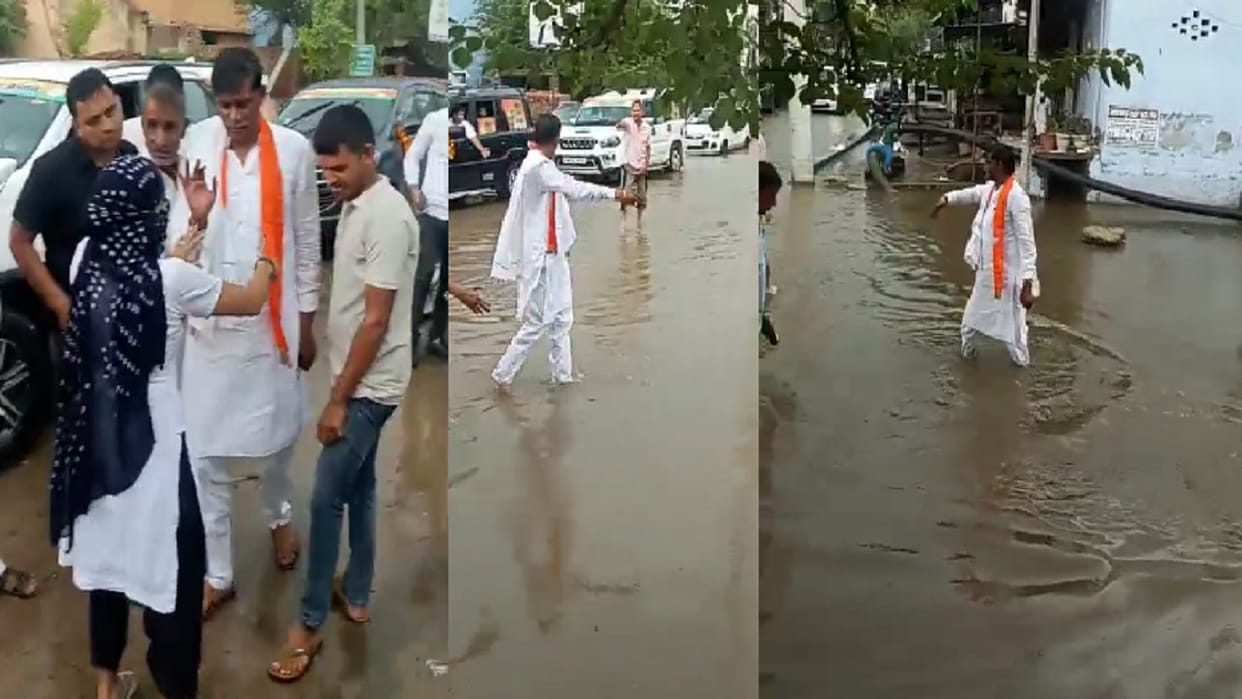 villagers showered water on BJP candidate In village Ladayan of Jhajjar, Captain come to seek votes