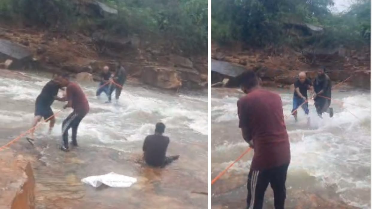 Gwalior: Two people who had gone to the dam to perform tarpan got trapped in the sudden flow of water