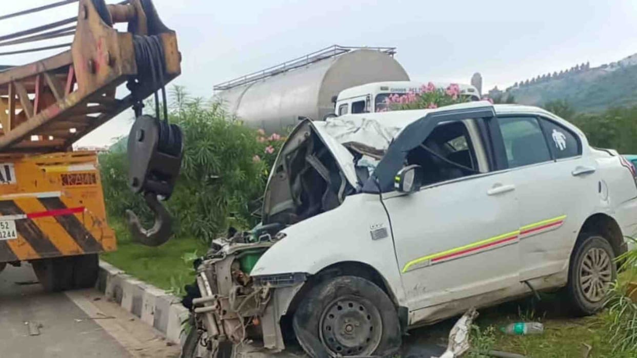 Ajmer News: Three killed in collision between car and trailer on Ajmer-Jaipur road